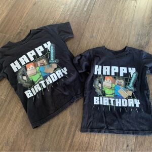 Boys Minecraft birthday shirts, small and medium